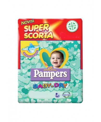 Pampers Baby Dry Superbag Mini Pannolini Tripla Azione 68 Pezzi