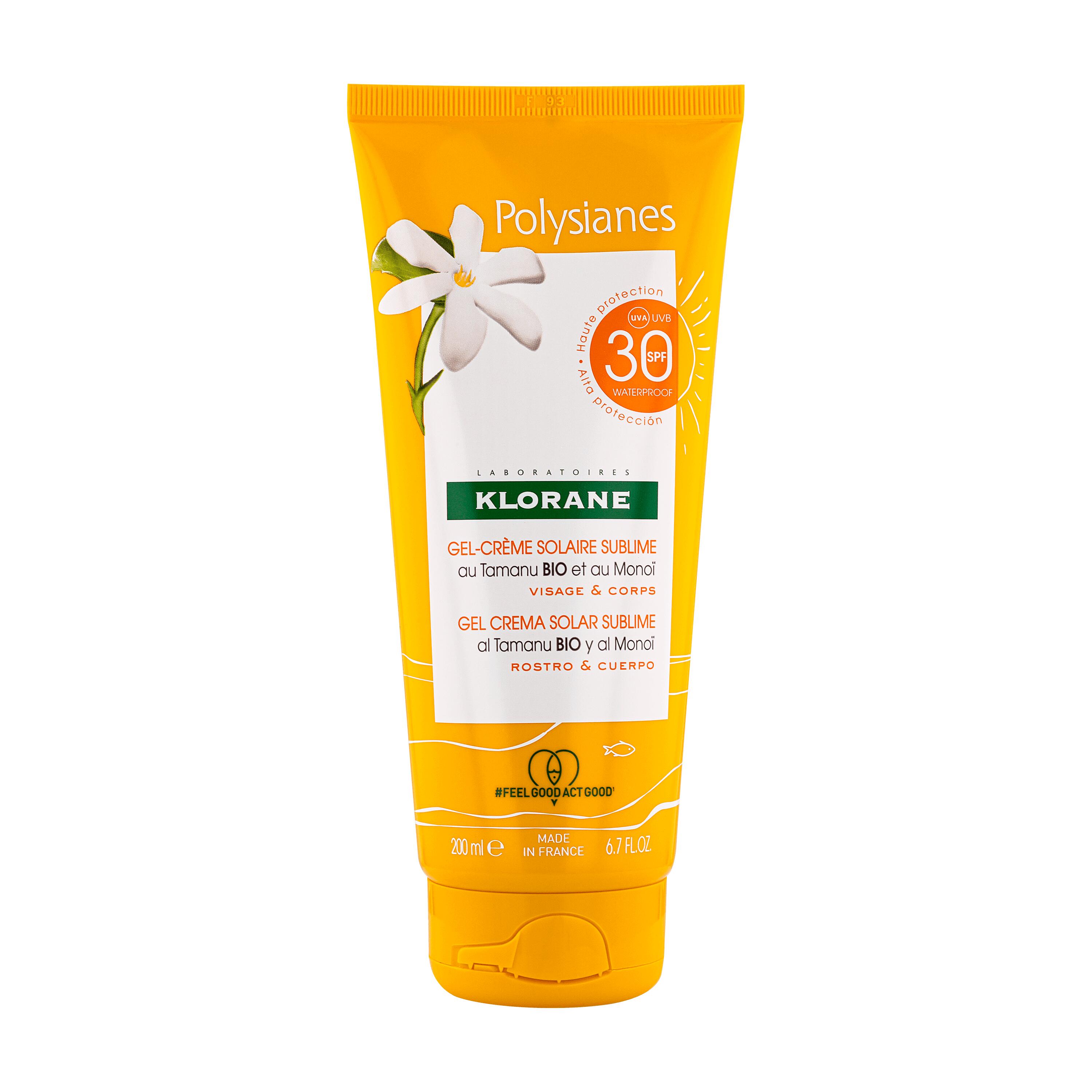 Klorane - Gel-Crema Solare Sublime SPF30 Al Tamanu Bio E Monoï 200 ml