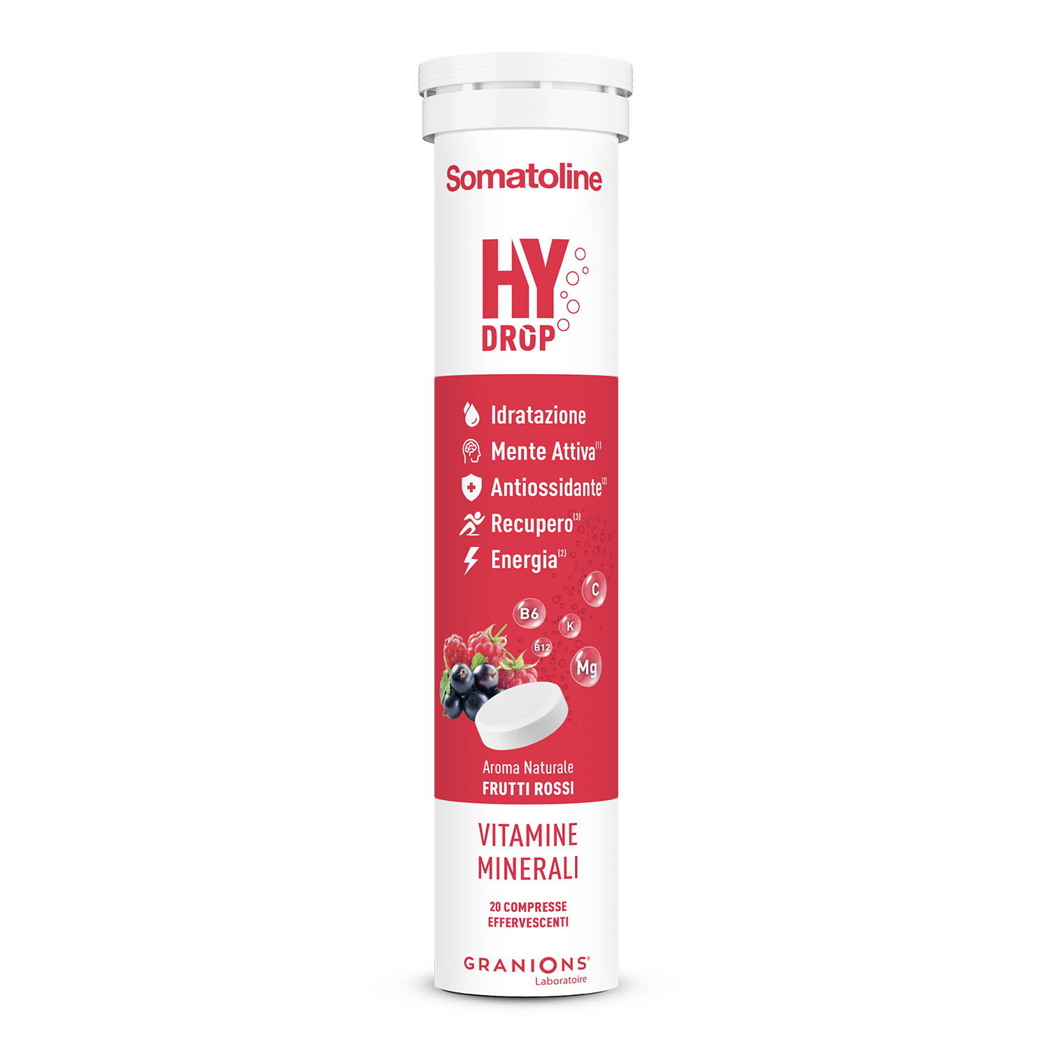 Somatoline SkinExpert Hydrop 20 Compresse Effervescenti Gusto Frutti Rossi - Integratore Per Il Metabolismo Energetico
