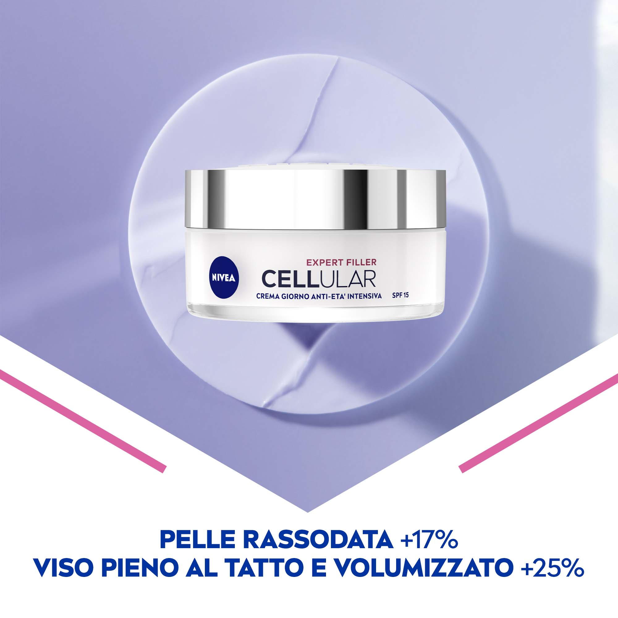 Nivea Cellular Expert Filler Crema Giorno Anti-Età Intensiva SPF15 50 ml, Crema viso antirughe donna