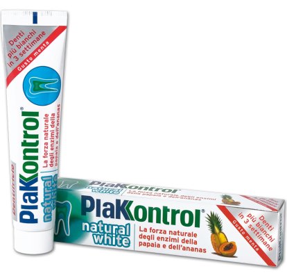PlakKontrol Natural White Dentrificio Sbiancante Naturale 100 g