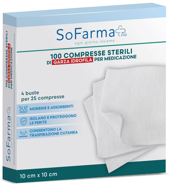 SF+ COMPRESSE COT 10X10 25P