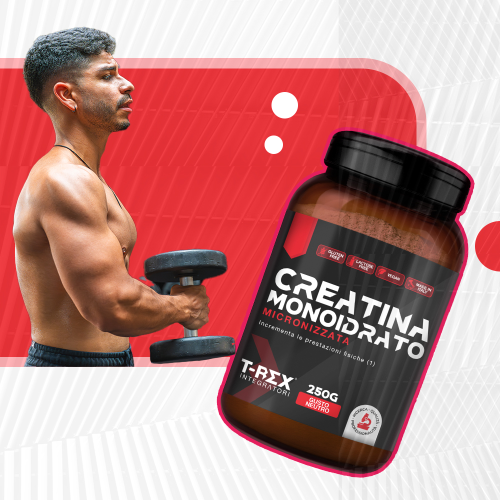 T-Rex Integratori Creatina Monoidrato Micronizzata Gusto Neutro 250 g - Integratore Di Creatina