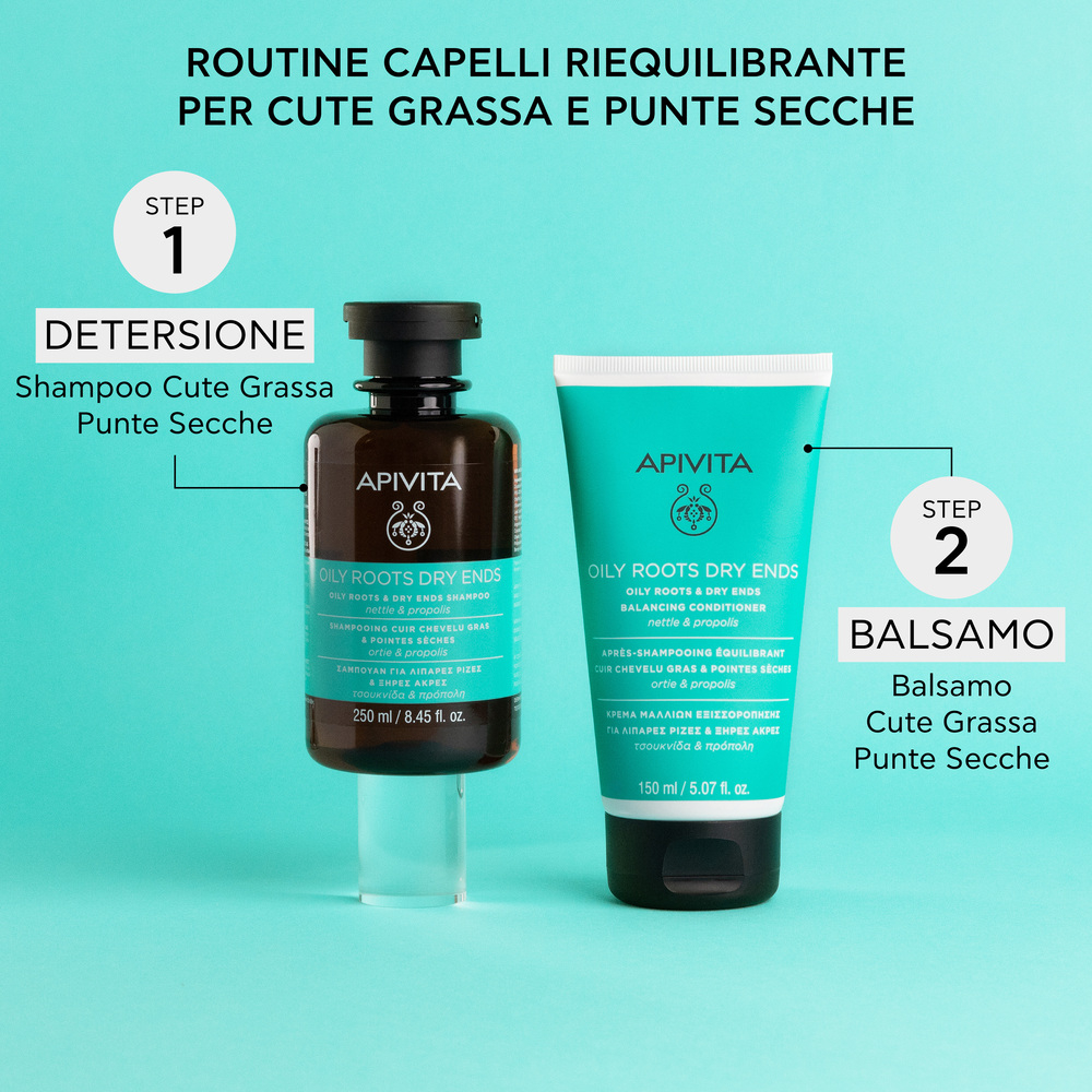 APIVITA Oily Roots Dry Ends Shampoo Cute Grassa e Punte Secche 250 ml