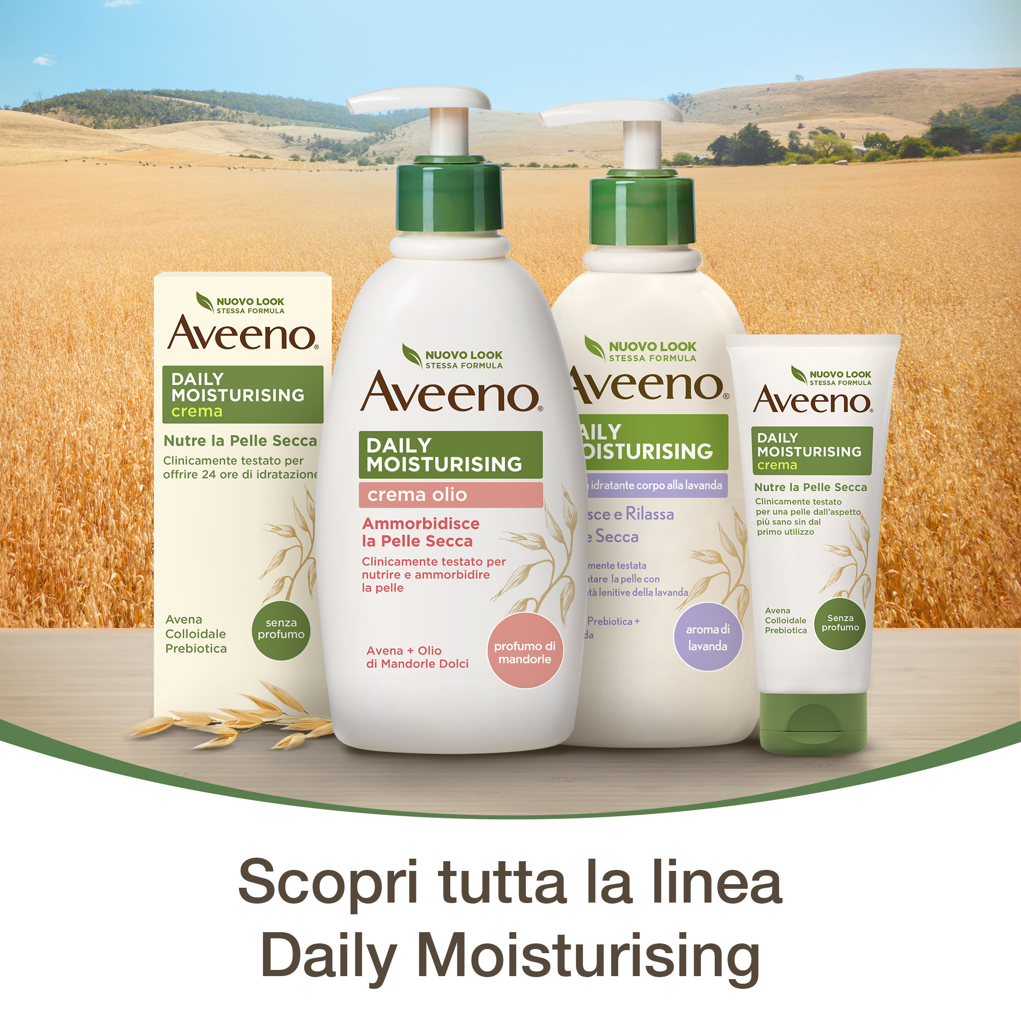 Aveeno Crema Olio Idratante Corpo Daily Moisturising con Olio di Mandorle Dolci, Protegge e Nutre la Pelle Secca, 300 ml, con Pump