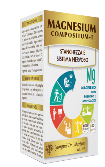 Dr. Giorgini Magnesium Compositum-T Integratore Stanchezza e Nervosismo 400 Pastiglie