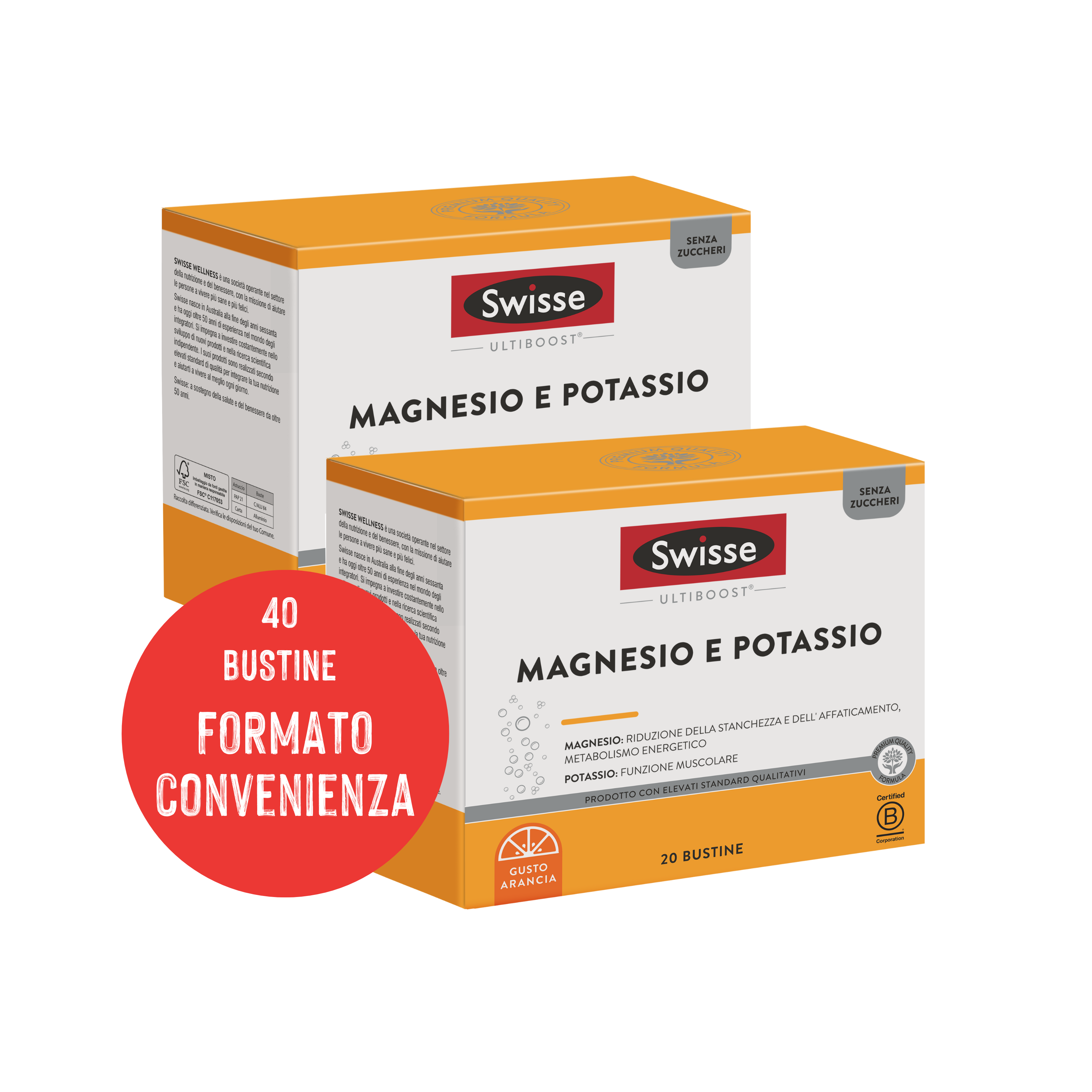 Swisse Integratore Magnesio e Potassio 20 buste 2 pezzi