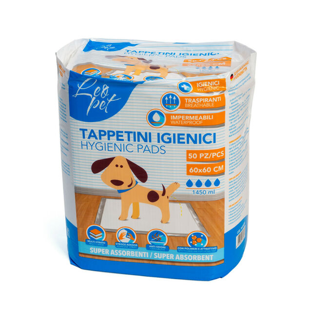 LEOPET TAPPETINO IGIENICO ASSORBENTE 60x60CM 50PZ