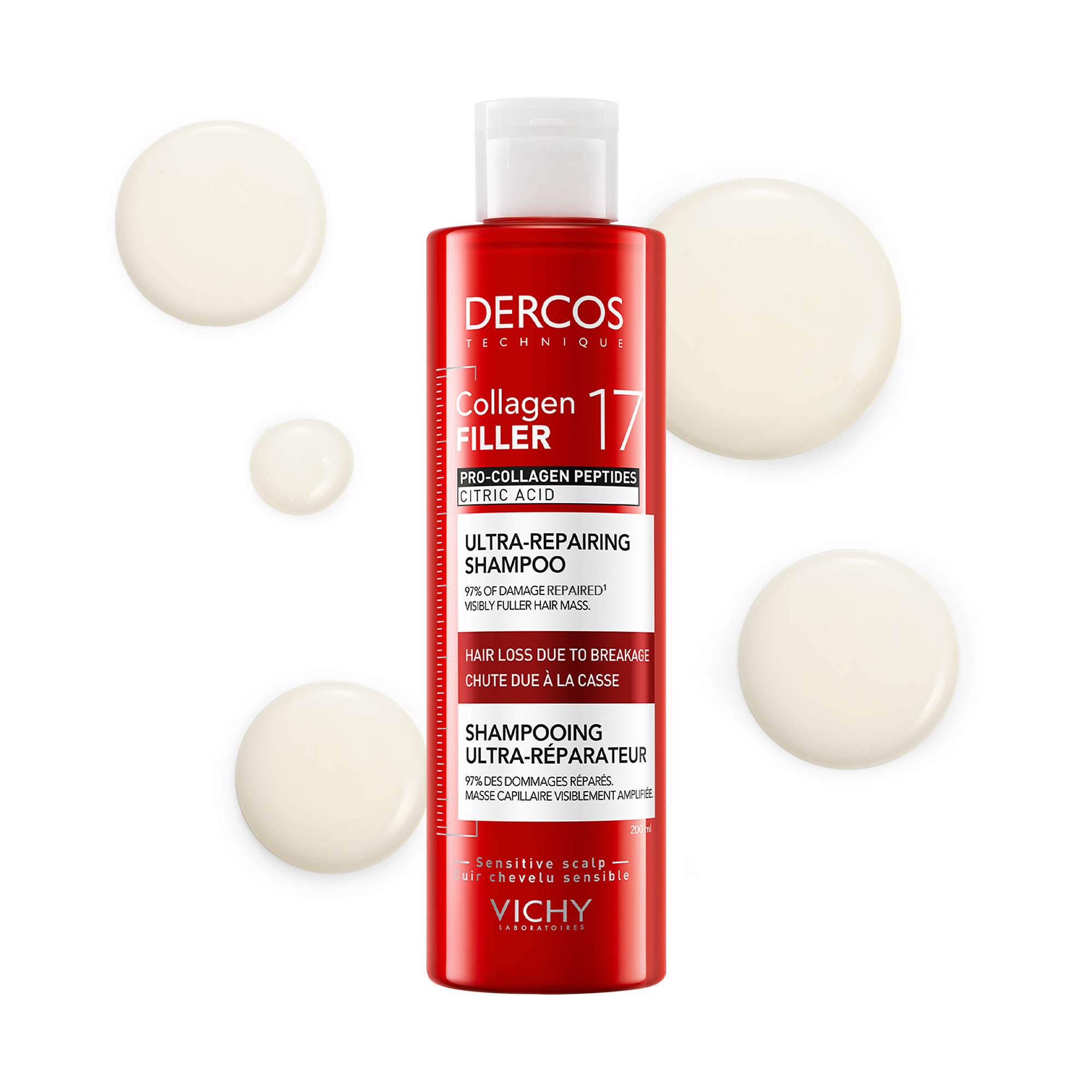 Vichy Dercos Collagen Filler 17 - Shampoo Ultra-Riparatore 200 ml