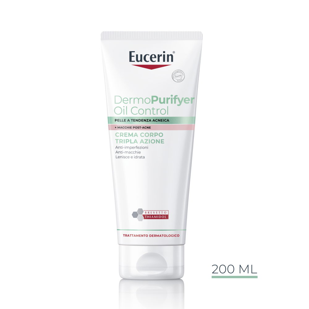 Eucerin DermPurifyer Oil Control Crema Corpo Tripla Azione Anti-Imperfezioni 200ml