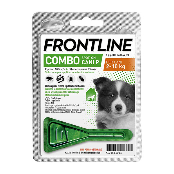 Frontline Combo Cani x1 Pipetta, Antiparassitario per Cani Piccoli e Cuccioli (2-10Kg) Contro Pulci, Zecche, Uova e Larve