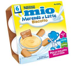 Nestlé Merendina Lattea Con Biscotti 4X100 g