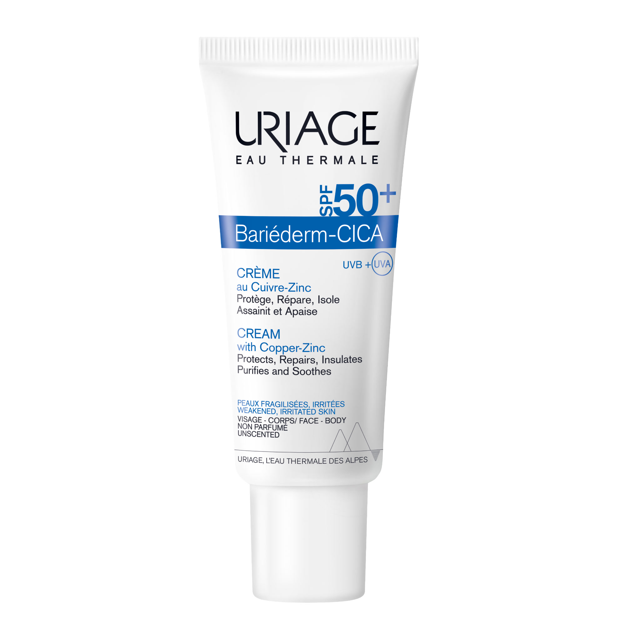 Uriage - Bariéderm-Cica - Crema CU-ZN SPF50+ - Crema Protettiva Viso E Corpo 40 ml