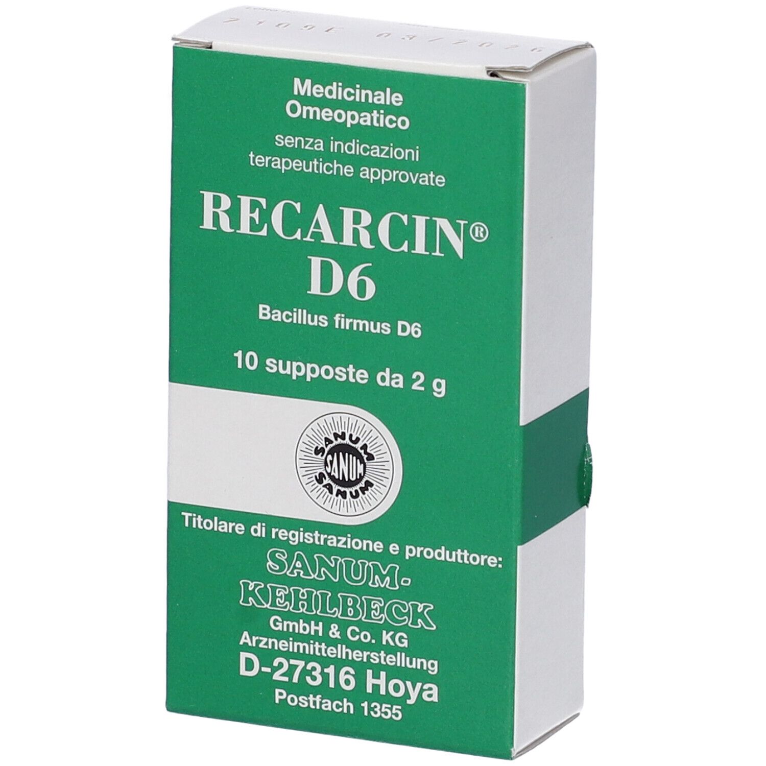 SANUM RECARCIN D6 10 Supp.
