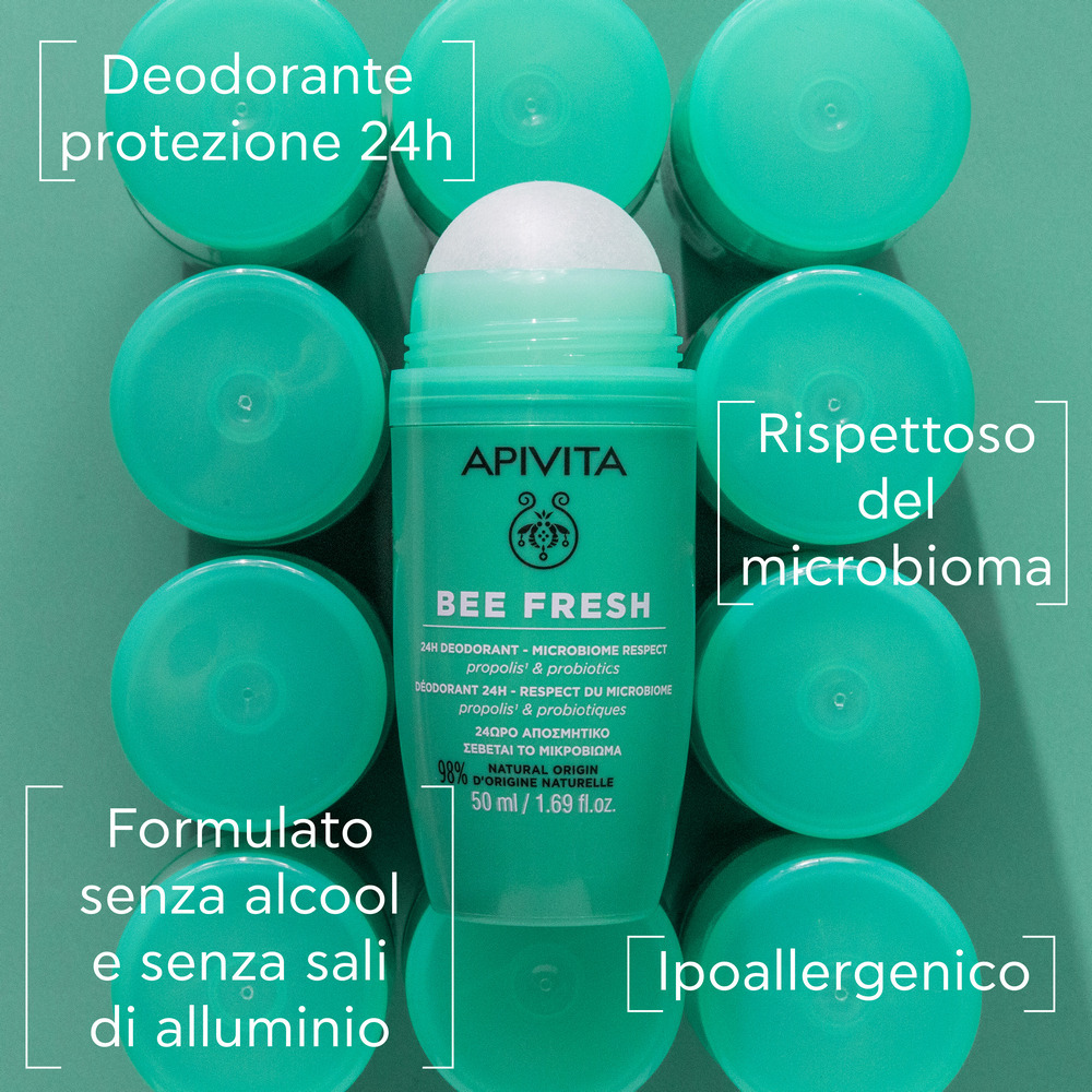 Apivita Bee Fresh - Deodorante 24H Per Pelle Sensibile Roll-On 50 ml