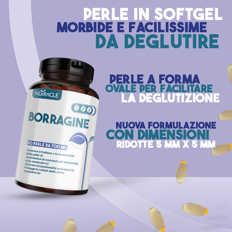 Nutracle Borragine 50 Perle Morbide - Integratore Per La Pelle