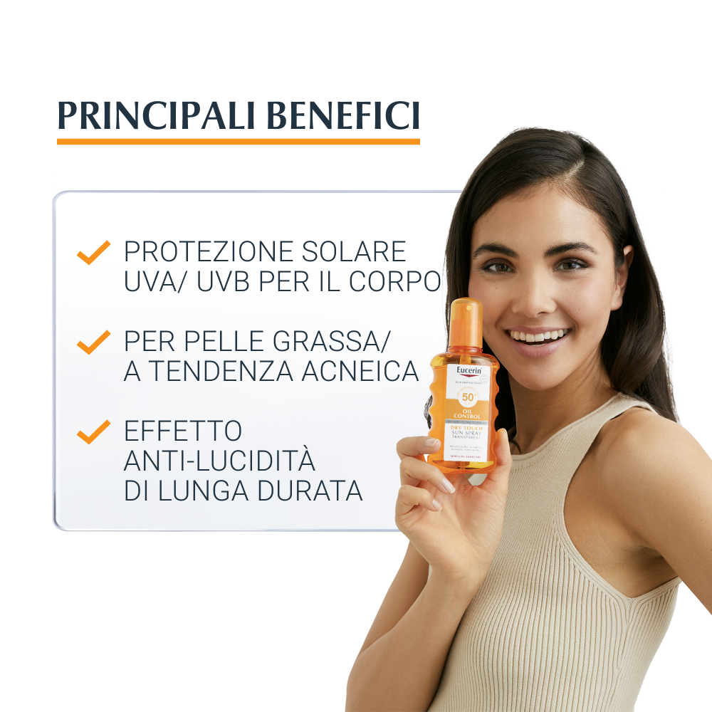 Eucerin Sun Spray Solare Trasparente FP 50 Pelle Normale o Grassa 200 ml