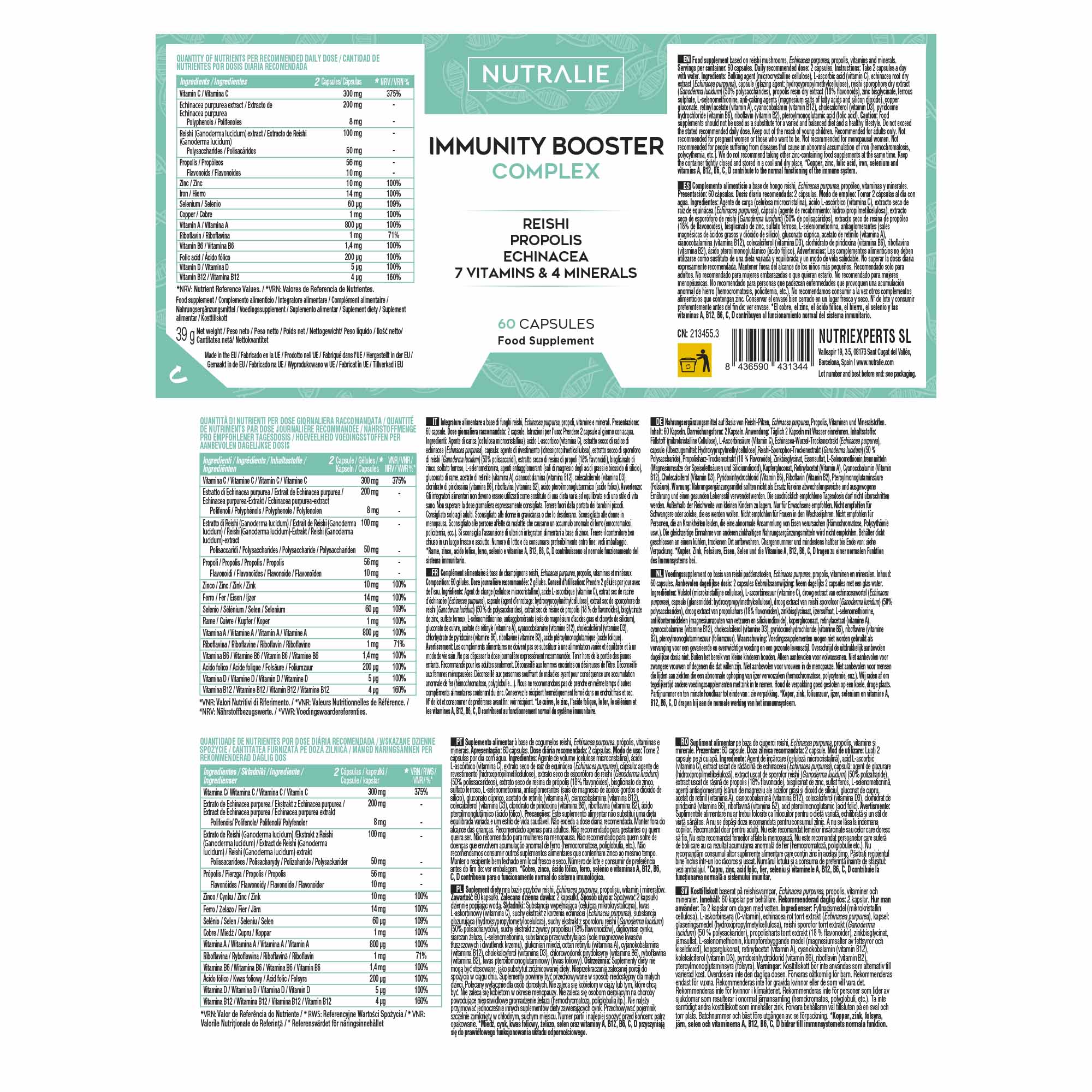 Nutralie Immunity Booster Complex 60 Capsule - Integratore Per Difese Immunitarie