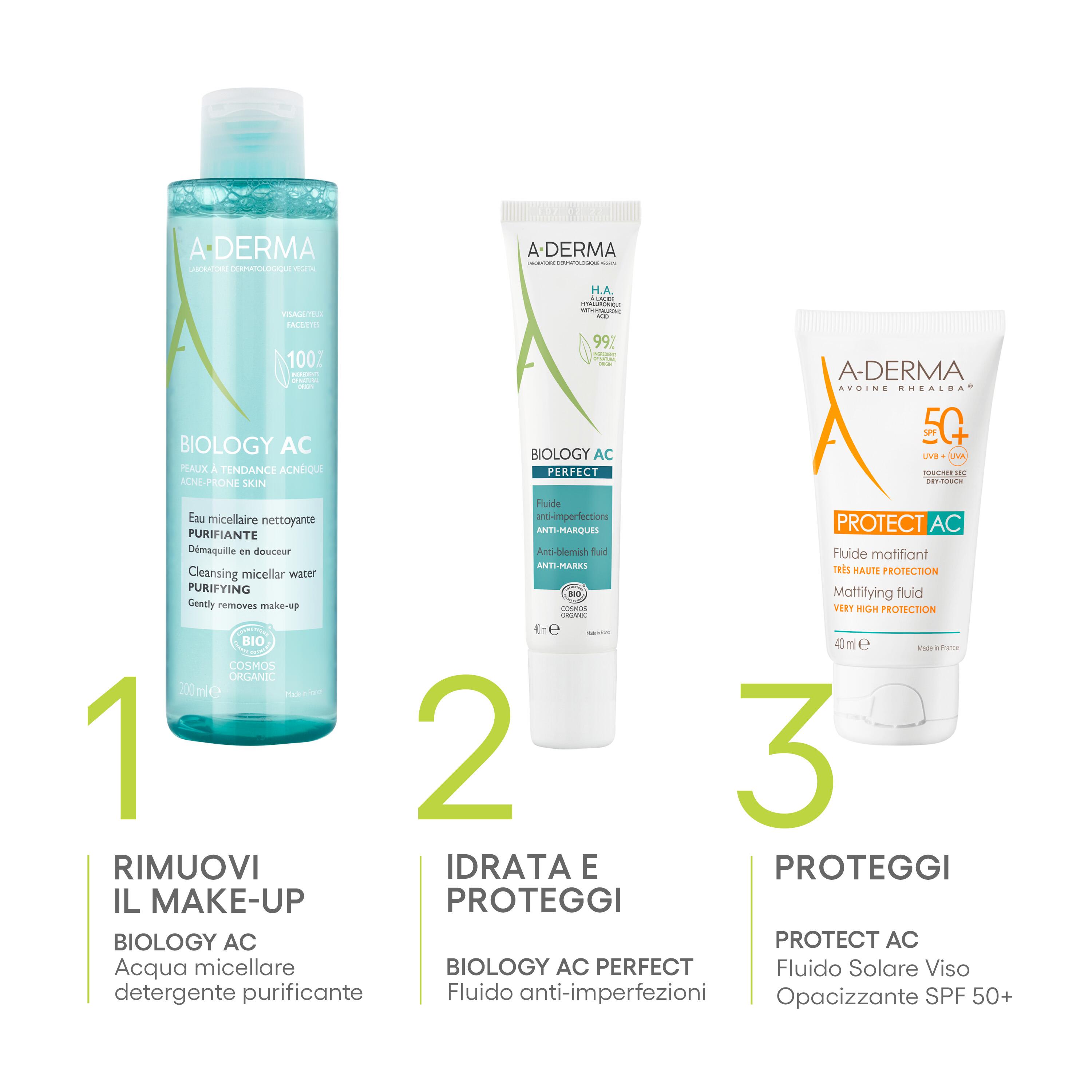 A-Derma - Biology AC Acqua Micellare Detergente Struccante Viso E Occhi 200 ml