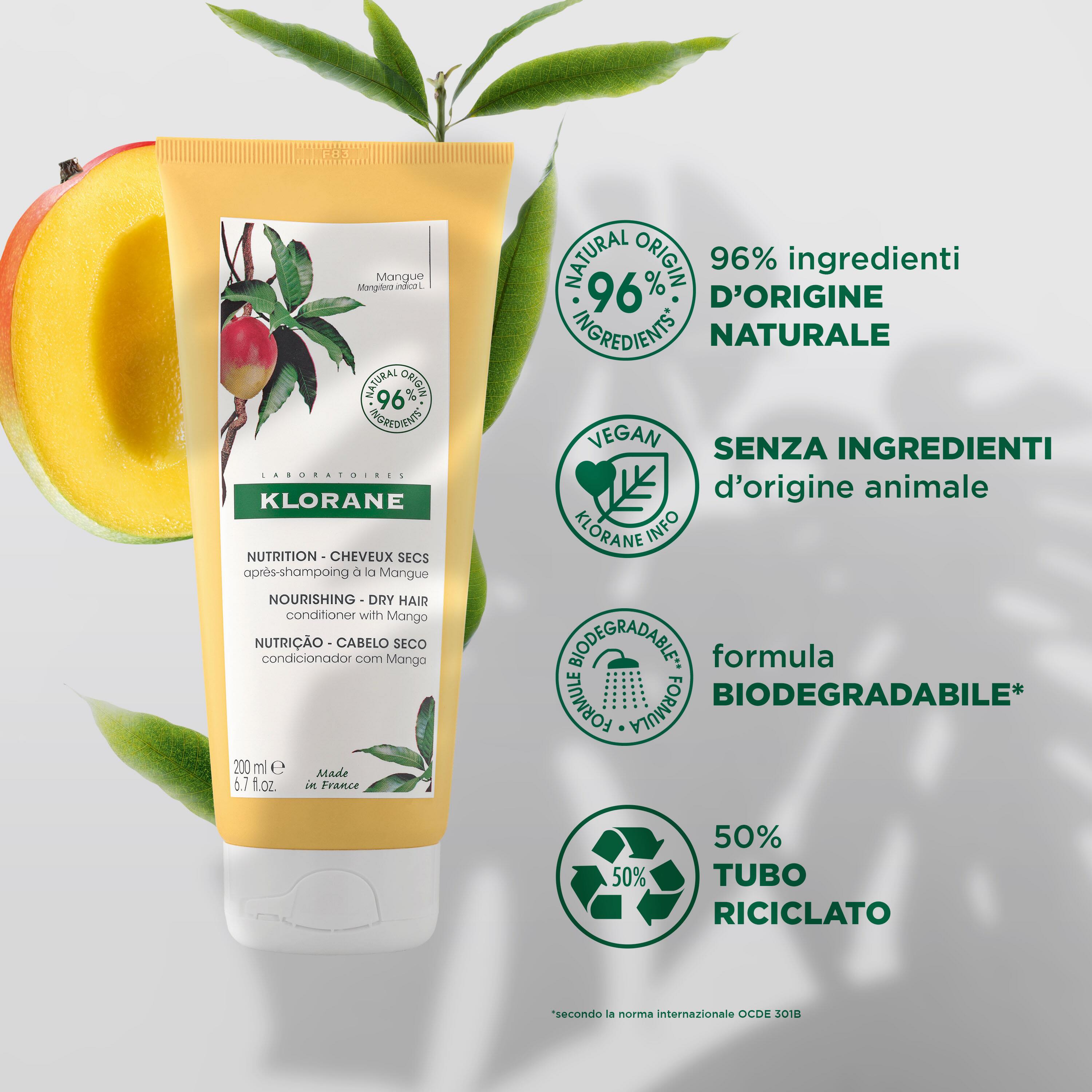 Klorane - Balsamo Nutriente Al Mango Per Capelli Secchi 200 ml