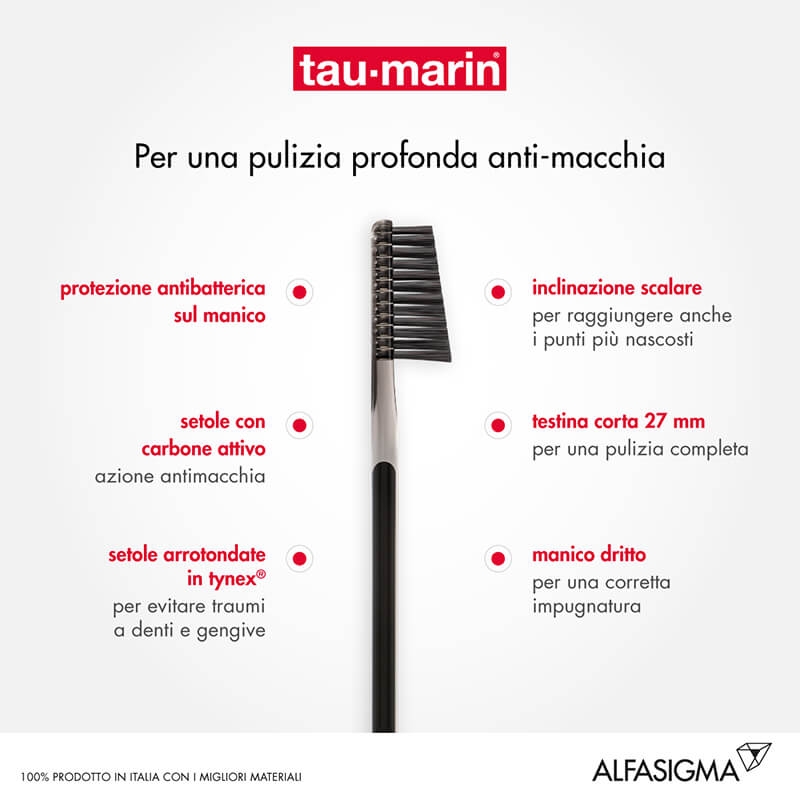 Tau-Marin Spazzolino Professional Black Antimacchia