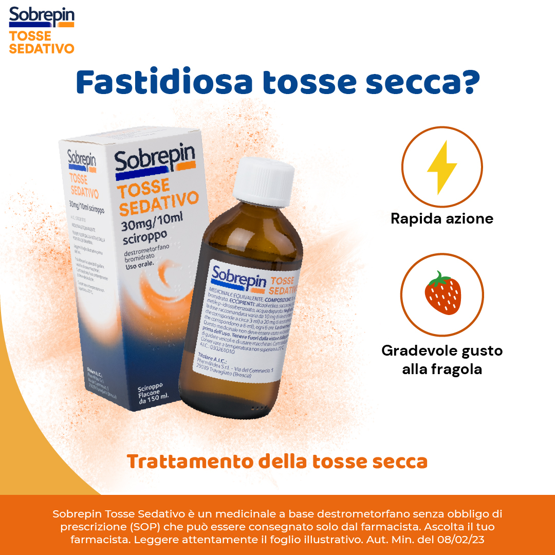 SOBREPIN TOSSE SECCA SEDATIVO SCIROPPO 30 MG/1O ML - 150ml