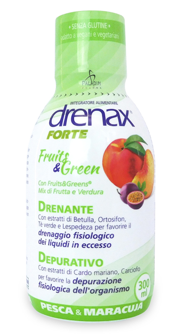 Drenax Forte Fruits&Green integratore alimentare drenante e depurativo 300ml