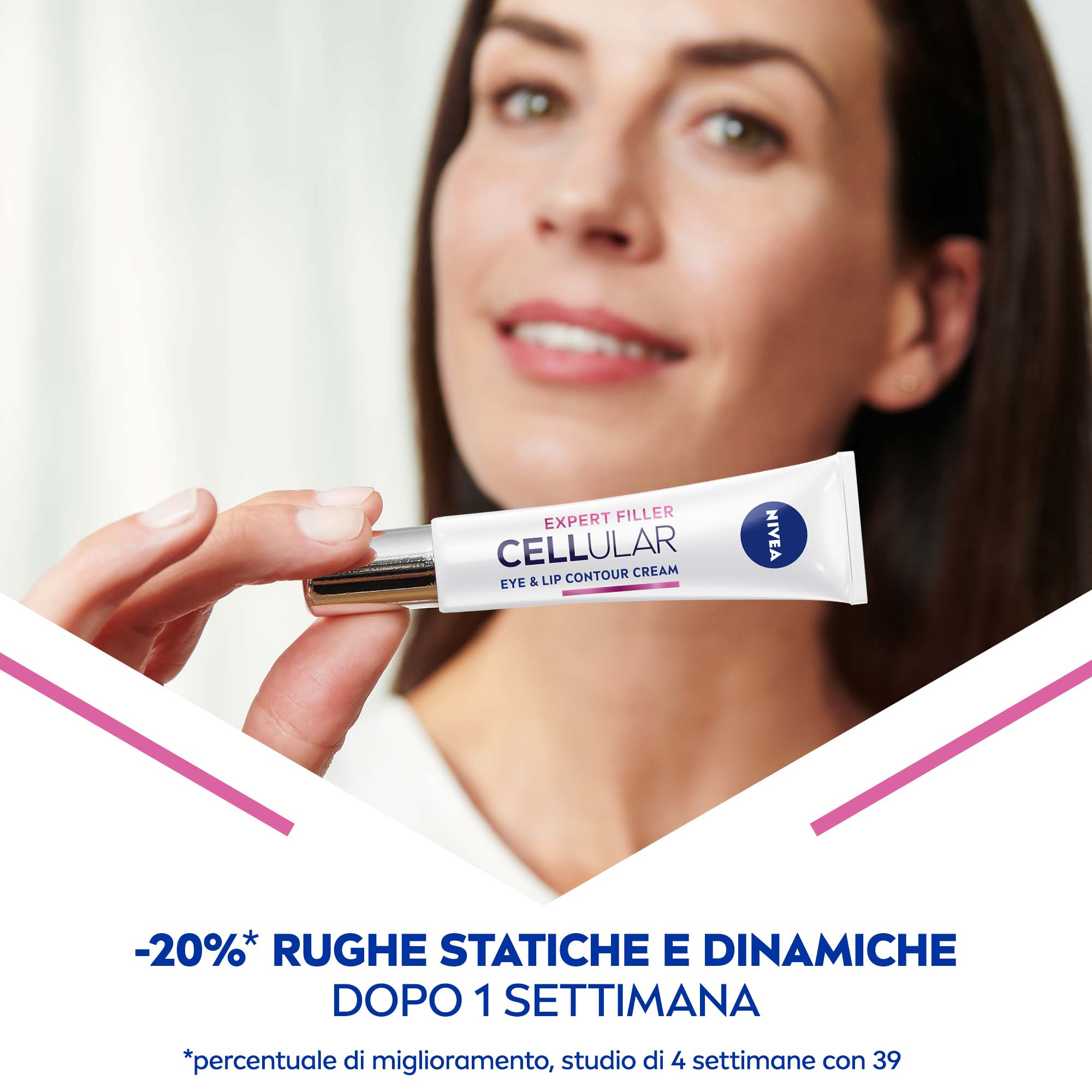 Nivea Cellular Expert Filler Contorno Occhi & Labbra Anti-Età 15 ml, Crema contorno occhi e labbra