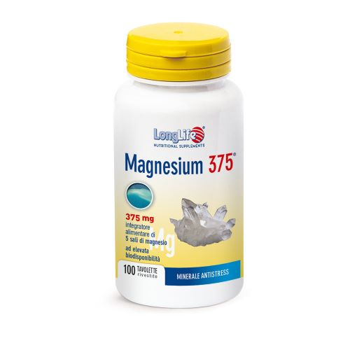 Magnesium 375 Longlife - Integratore con 5 sali di magnesio - 100 tavolette