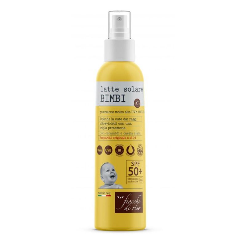 Fiocchi Di Riso - Latte Solare Protezione Solare Molto Alta SPF50+ Per Bambini 140 ml