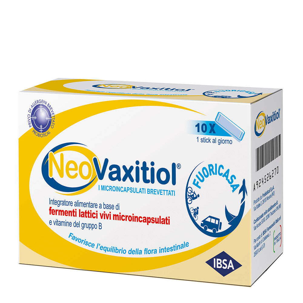 Neo Vaxitiol Integratore Fermenti Lattici Vivi 10 Stick Orosolubili