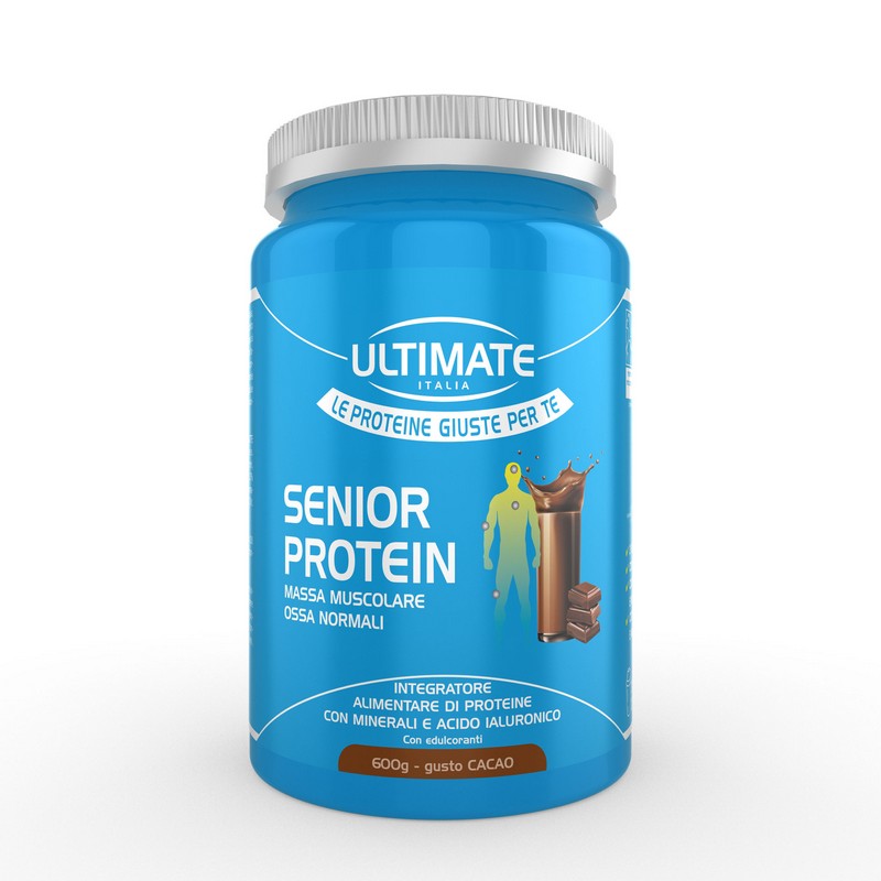 Ultimate Italia Senior Protein Gusto Cacao - Integratore Per La Massa Muscolare 600 g