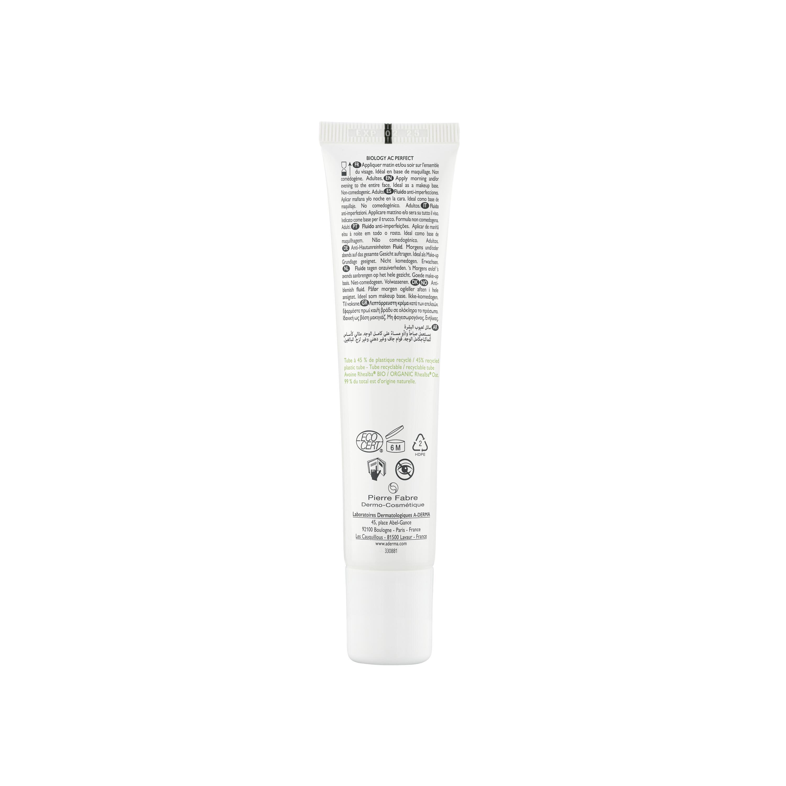 A-Derma - Biology AC Perfect Fluido Anti-Imperfezioni Per Pelle Acneica 40 ml