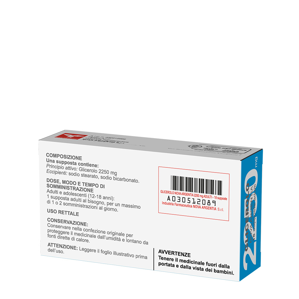 Glicerolo Nova Argentia Adulti 2250mg 18 Supposte