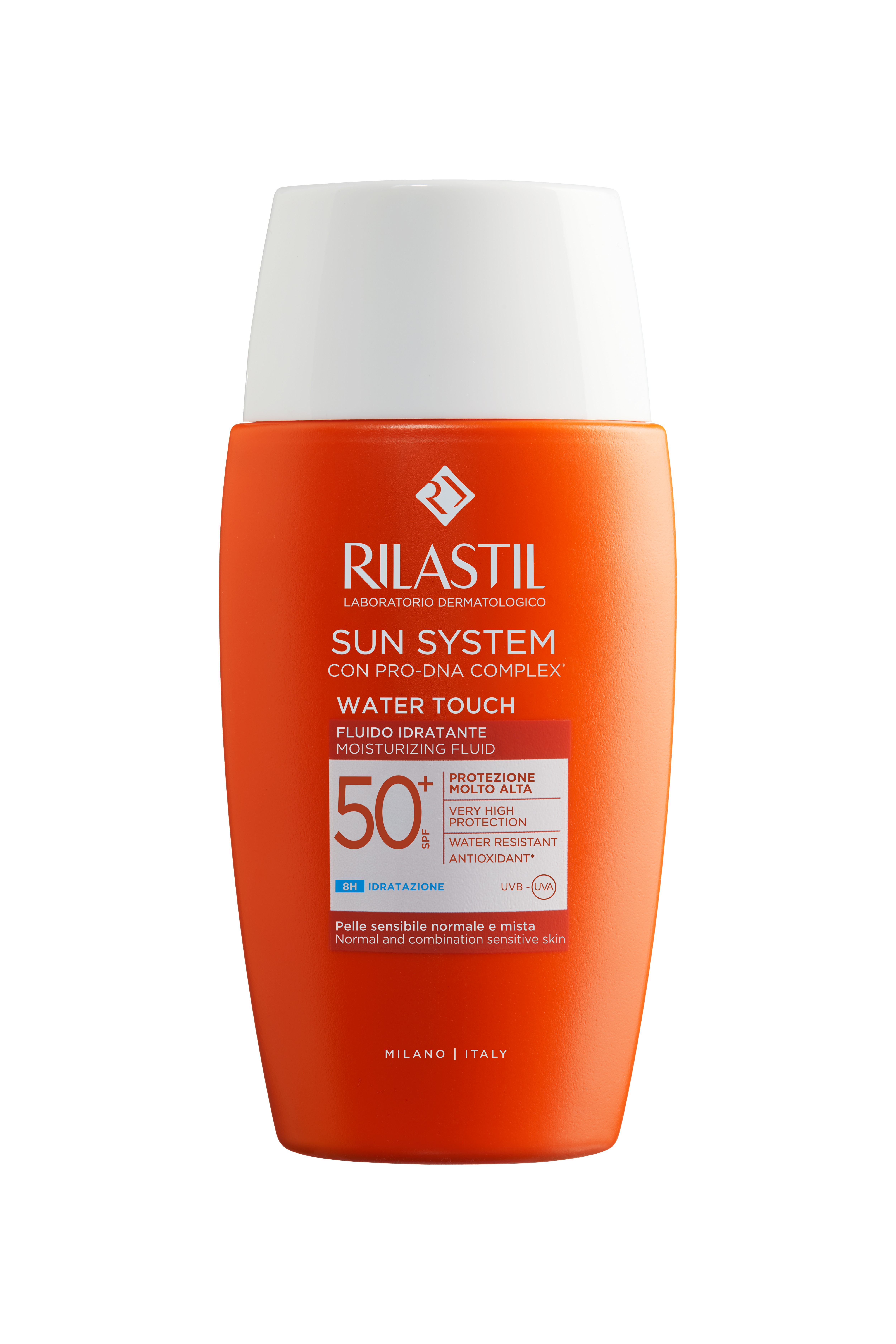 Rilastil Sun System Water Touch - Fluido Idratante SPF50+ Per Pelli Sensibile, Normale E Mista 50 ml