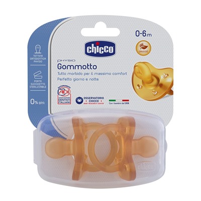 Chicco Gommotto Physio Caucciù 0-6m 2 Pezzi