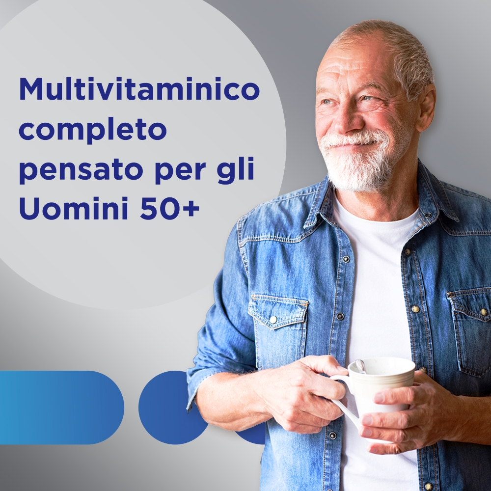 Multicentrum Uomo 50+ Integratore Alimentare Multivitaminico Multiminerale Vitamina C B6 Zinco 30Cpr