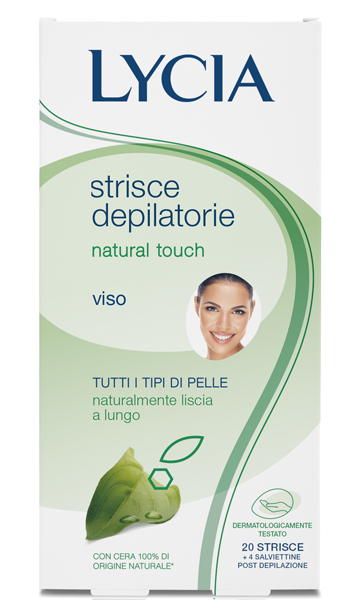 Lycia Natural Touch Strisce Depilatorie Viso Con Cera Naturale 12 Strisce