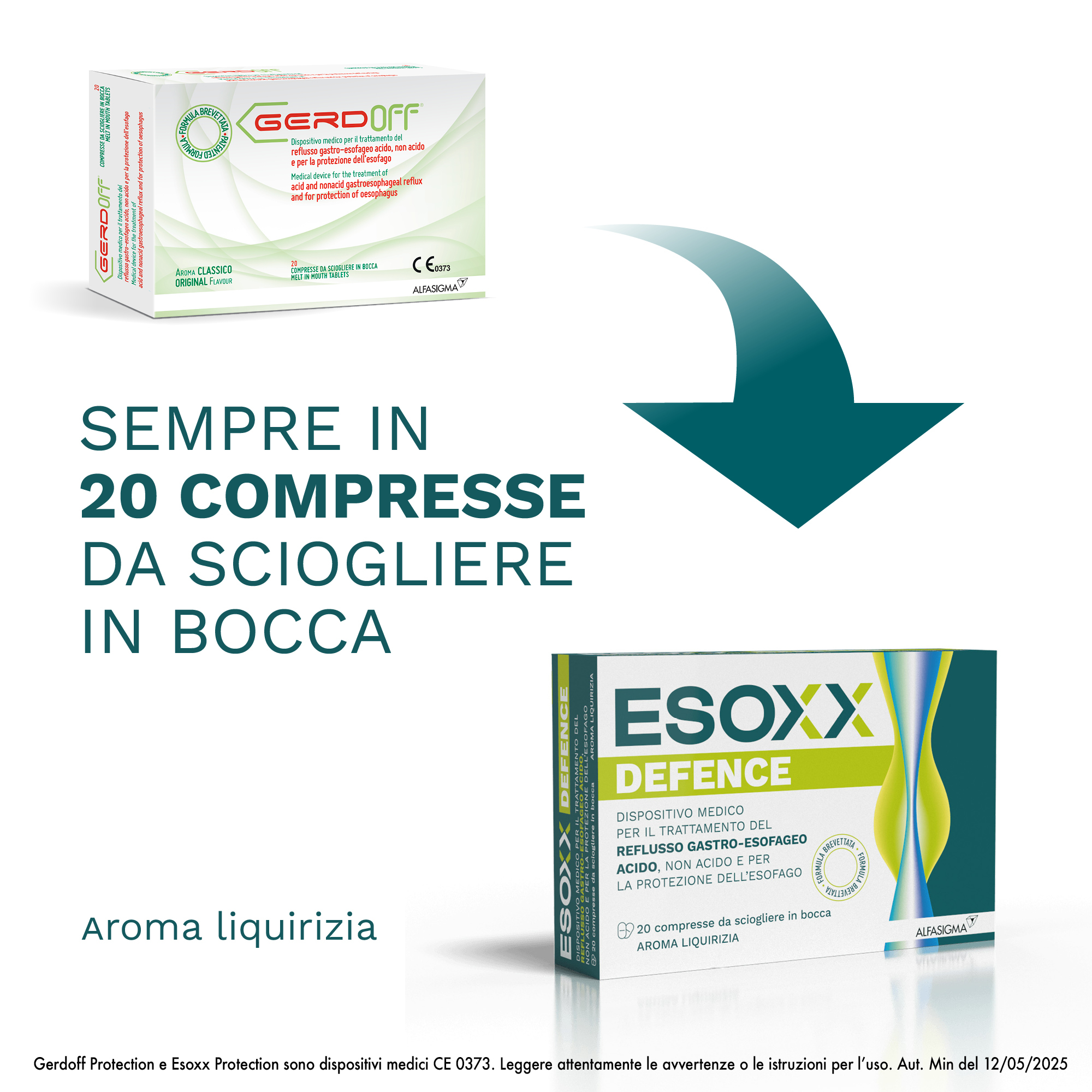 Esoxx Defence - dispositivo medico per sintomi da reflusso gastro esofageo, utile in caso di bruciore di stomaco -  20 compresse masticabili