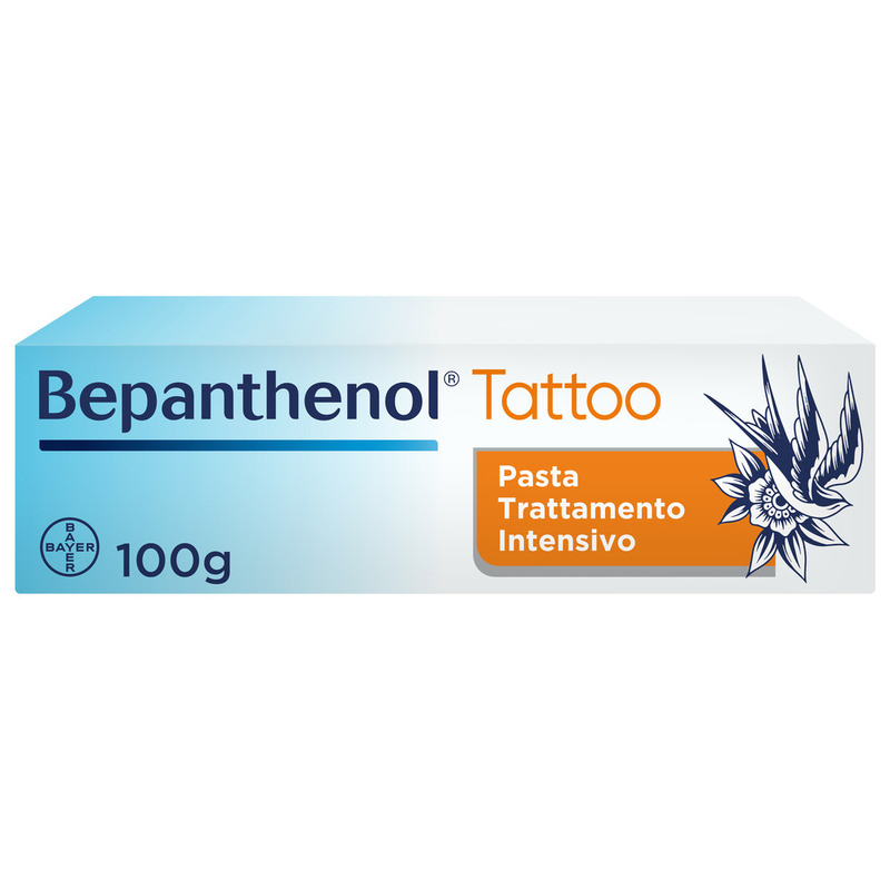 Bepanthenol Tattoo, Pasta Trattamento Intensivo per Tatuaggio, con Pantenolo, Senza Coloranti, Profumi e Conservanti, Protegge, Idrata e Rigenera la Pelle Tatuata,  100g