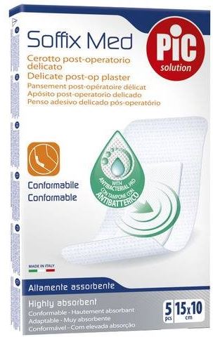 Pic Soffix Med Cerotto Post Operatorio Delicato 10x15 cm 5 Pezzi