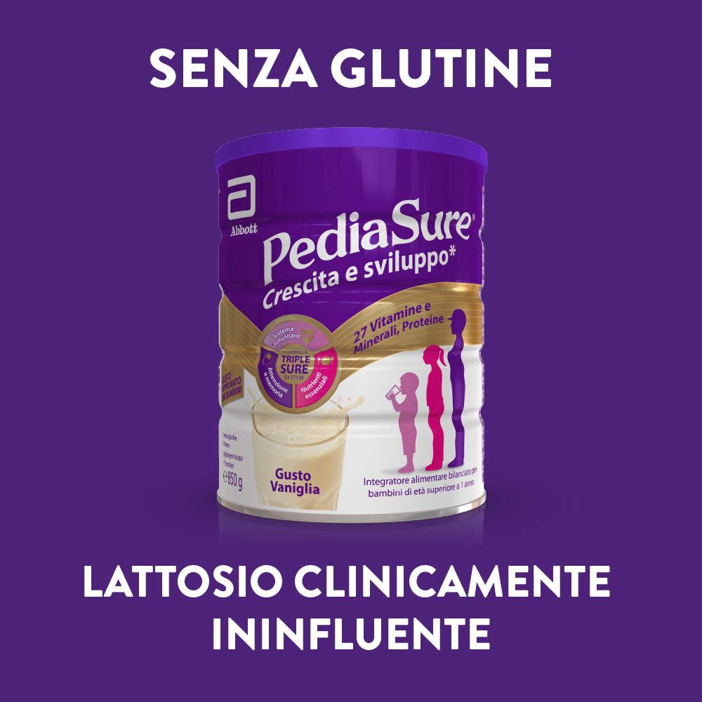 Pediasure Crescita E Sviluppo Integratore Alimentare per Bambini multivitaminico con 27 vitamine e minerali, Vaniglia 850g