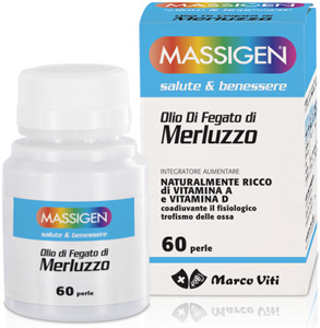 Massigen Olio di Fegato di Merluzzo Integratore 60 Perle