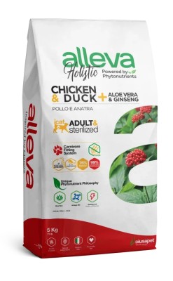ALLEVA HOLISTIC CAT ADULT CHICKEN & DUCK + ALOE VERA & GINSENG KG 5 - P03287