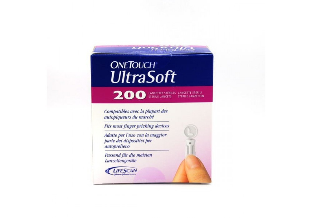 LifeScan OneTouch Ultra Soft Lancette Pungidito 200 Pezzi