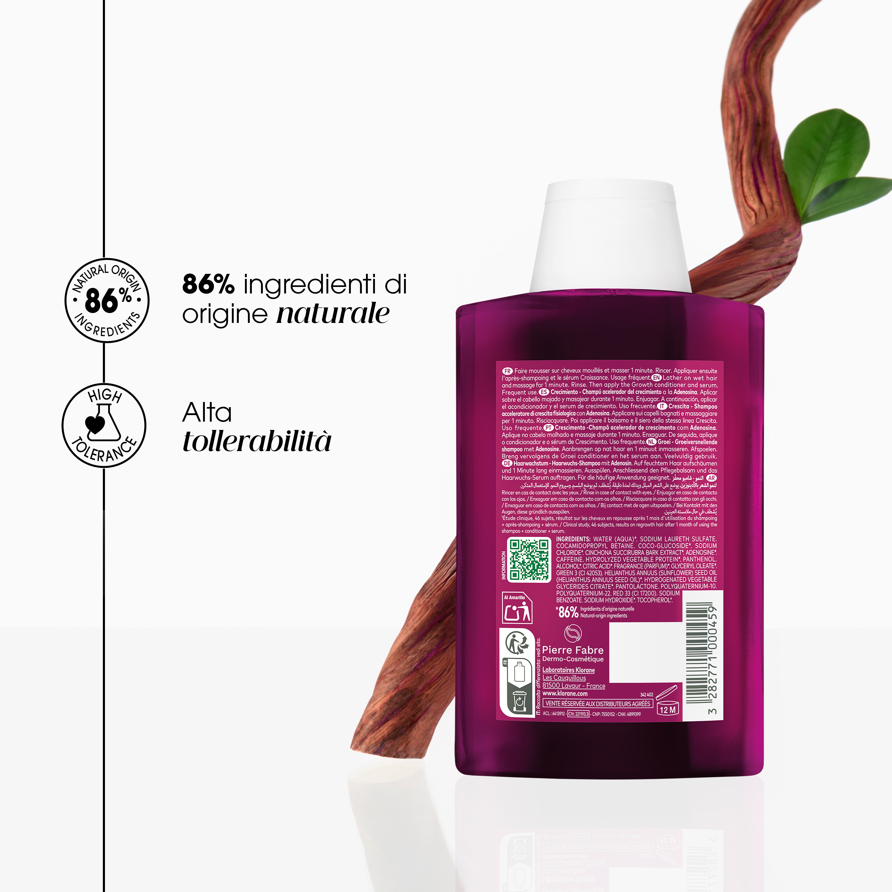 Klorane - Chinina Crescita - Shampoo Acceleratore Di Crescita Fisiologica 200 ml