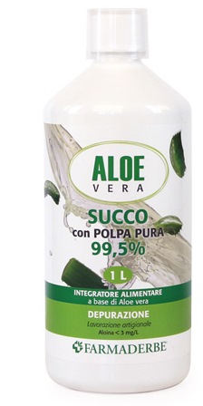 Farmaderbe Aloe Vera Succo Polpa Pura 1000ml funzione epatica e digestiva