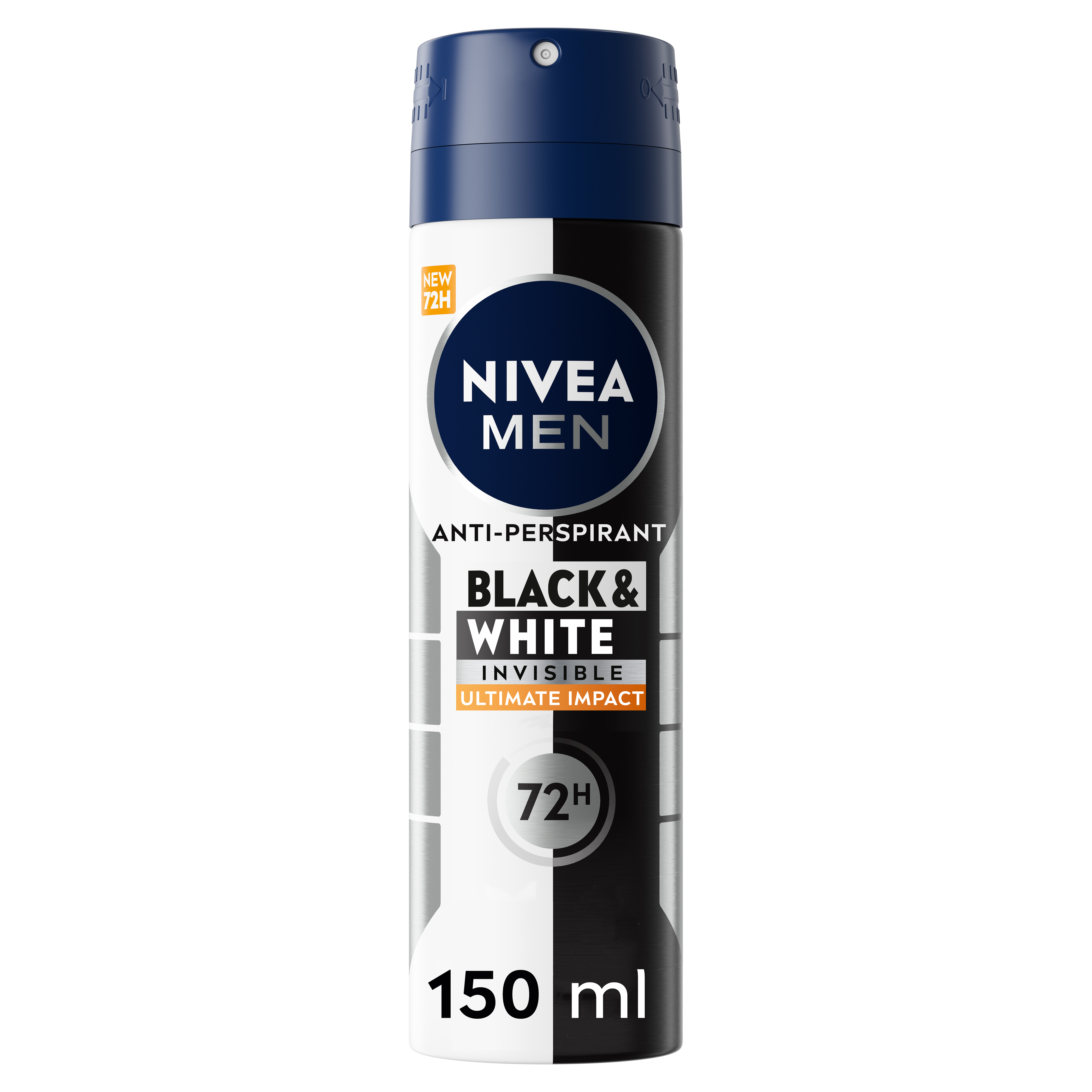 Nivea Men Black & White Invisible Ultimate Impact Spray 12 x150ml,  Deodorante spray antitraspirante
