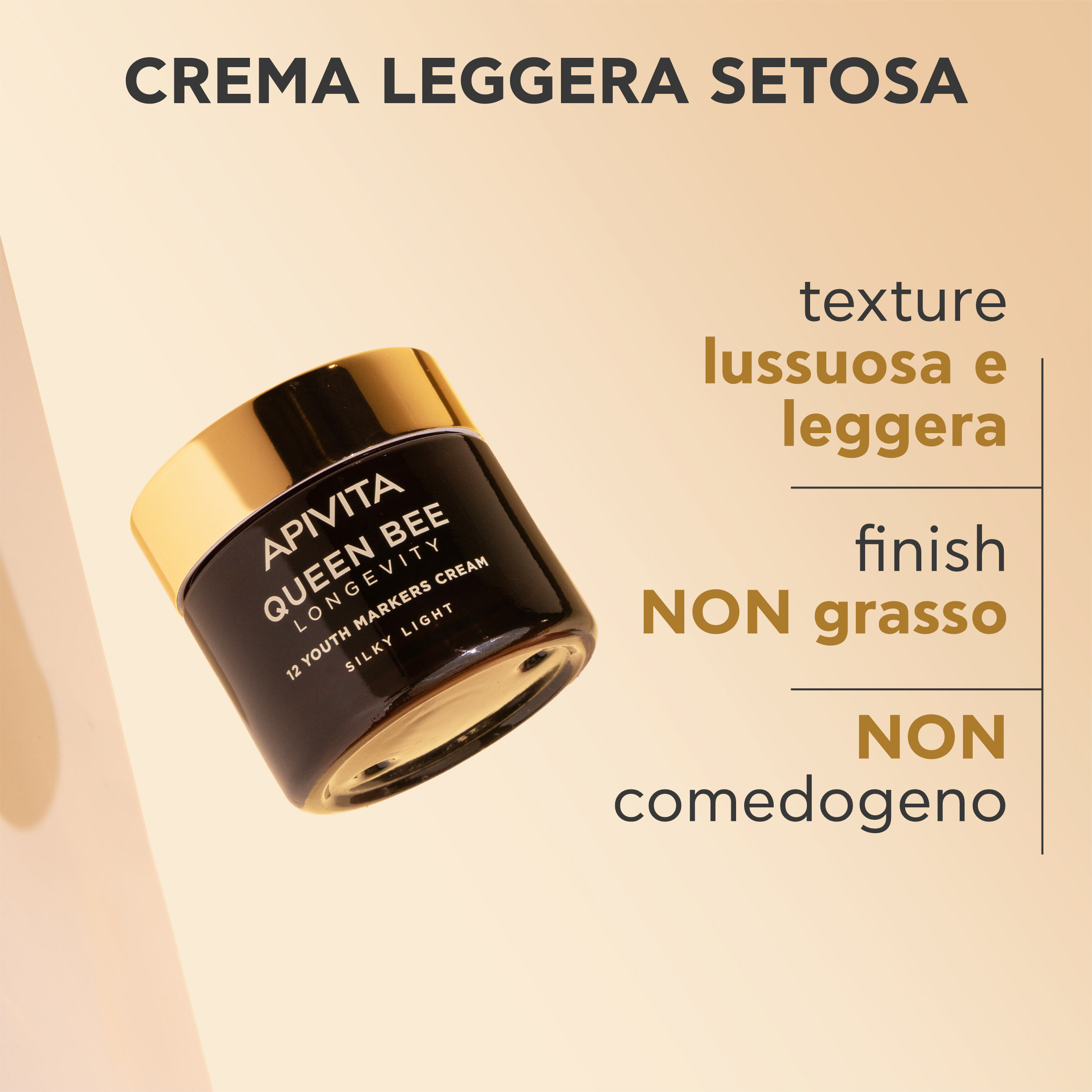 Apivita Queen Bee Longevity - Crema Leggera Setosa 12 Indicatori Di Giovinezza 50 ml
