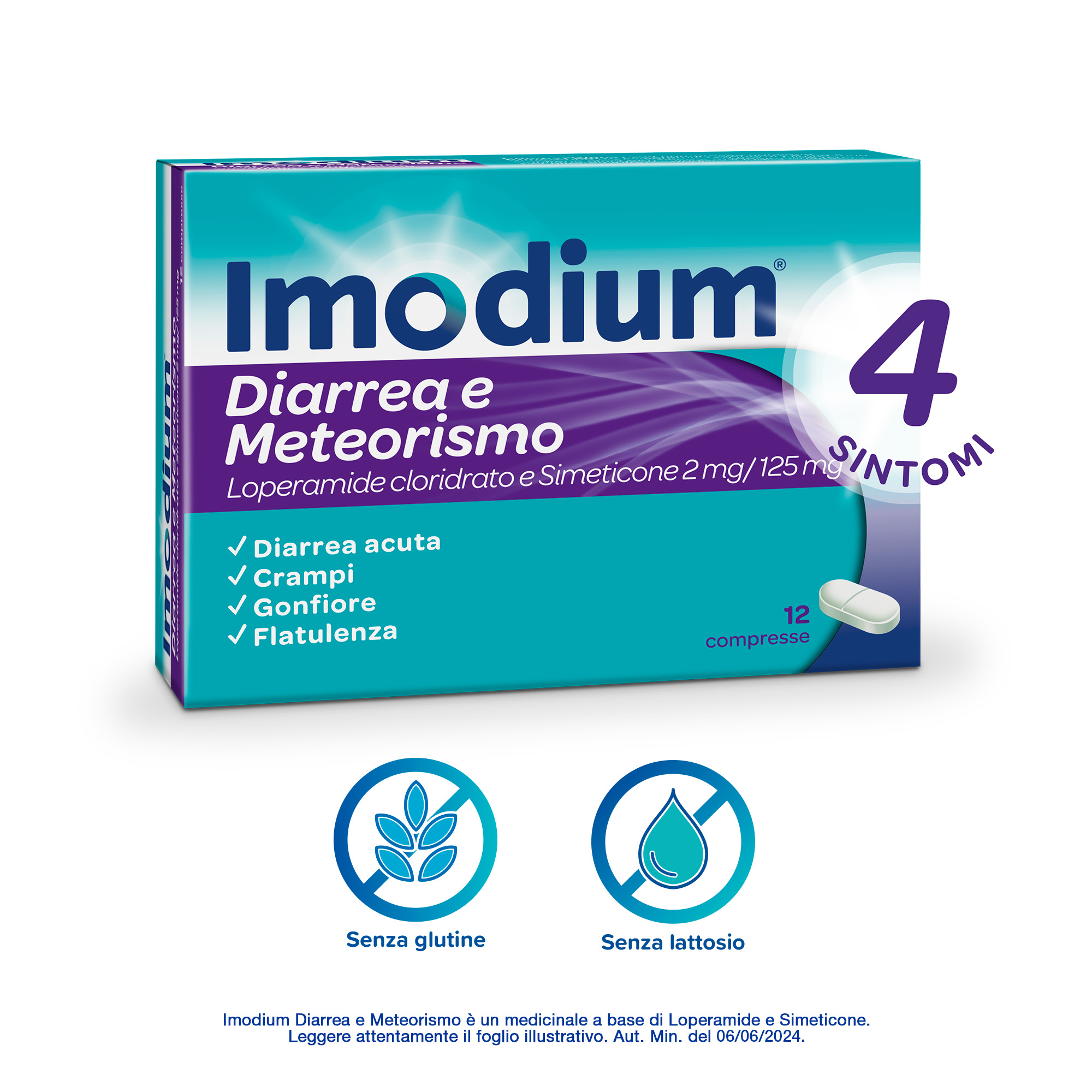 Imodium Diarrea e Meteorismo 12 Compresse - SCADENZA APRILE 2026